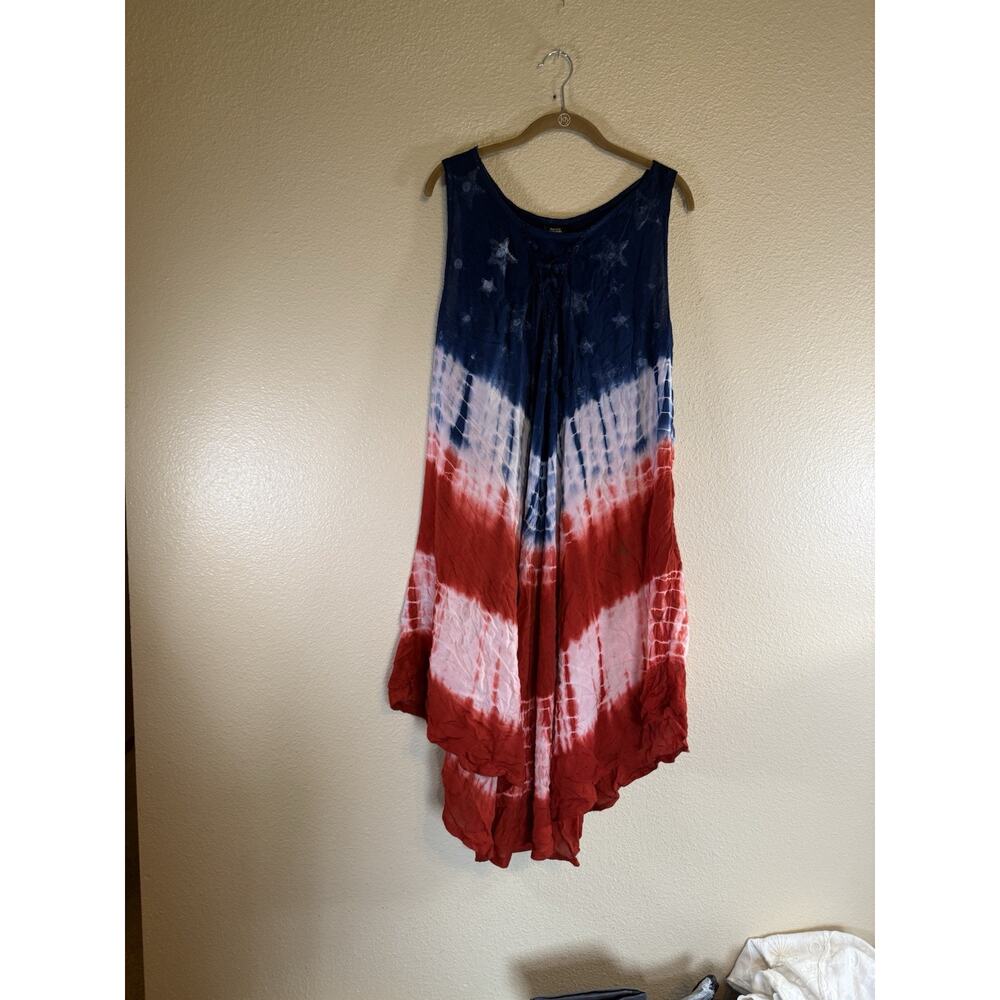 Seven Islands ONE SIZE Swim Coverup Dress Artsy Boho Tie Dye Stars